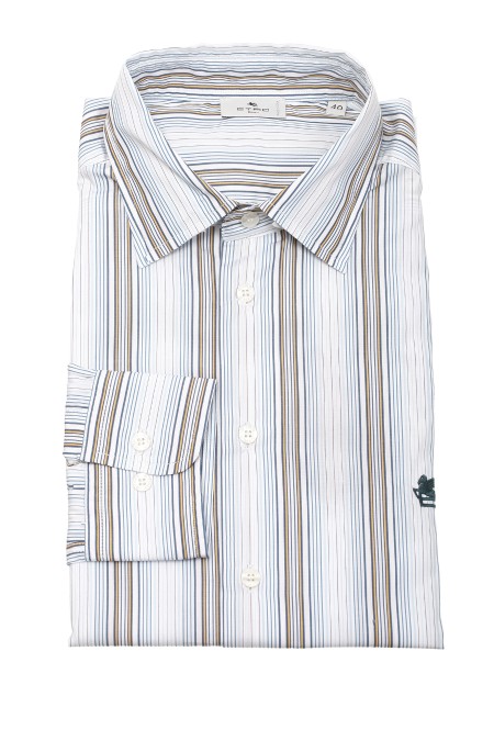 Shop ETRO  Camicia: Etro camicia in cotone a righe.
Camicia realizzata in cotone a righe.
Logo ricamato su petto.
Composizione: 100% cotone.
Vestibilità regular.
Polsini con doppio bottone.
Fabbricato in Italia.. MRIB0002 99TR519-S8451